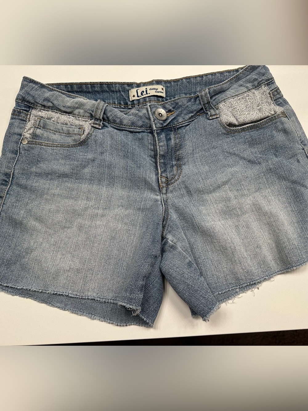 lei Light Blue Denim Cutoff Shorts